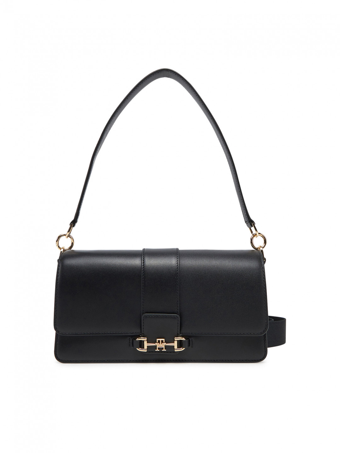 Tommy Hilfiger Kabelka Heritage Leather Conv Crossover AW0AW17399 Černá